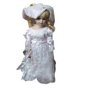 UniQue Porcelain Doll Collection Bride 16"  -  Cherry #16304B